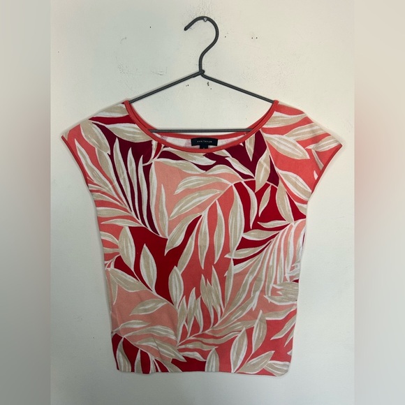 Ann Taylor Tropical Leaf Print Women's Top Size M - Picture 1 of 3